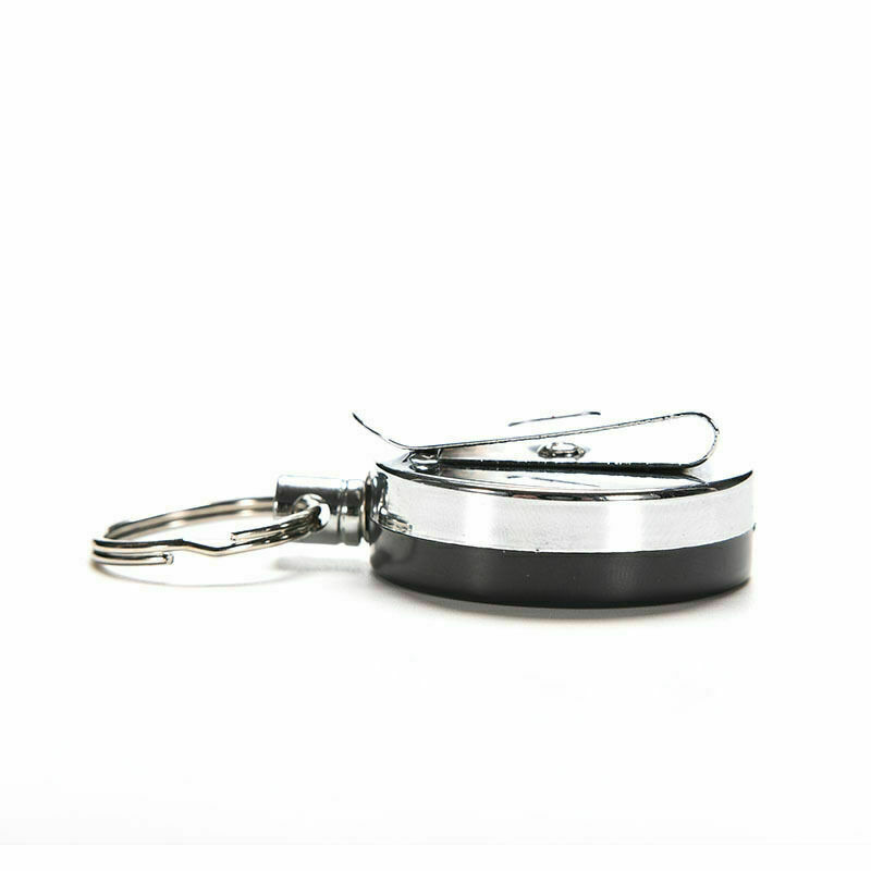 1.5″ Full Metal Retractable Pull Reel Clip ID Badge Holder Belt Key Chain