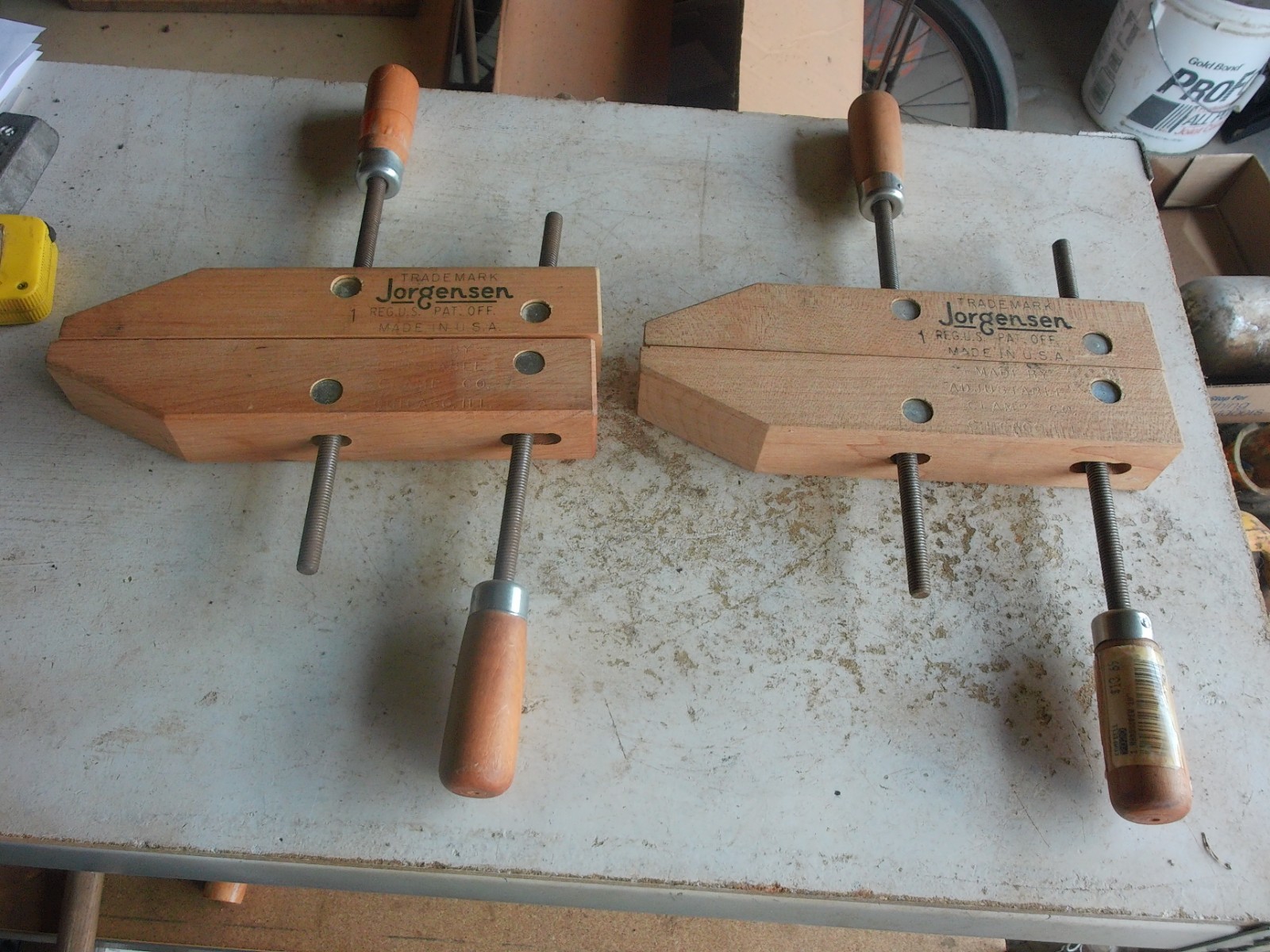 Vintage Pair of 10″ Jorgensen Wood Clamps Solid Condition! Lot 26-33-10