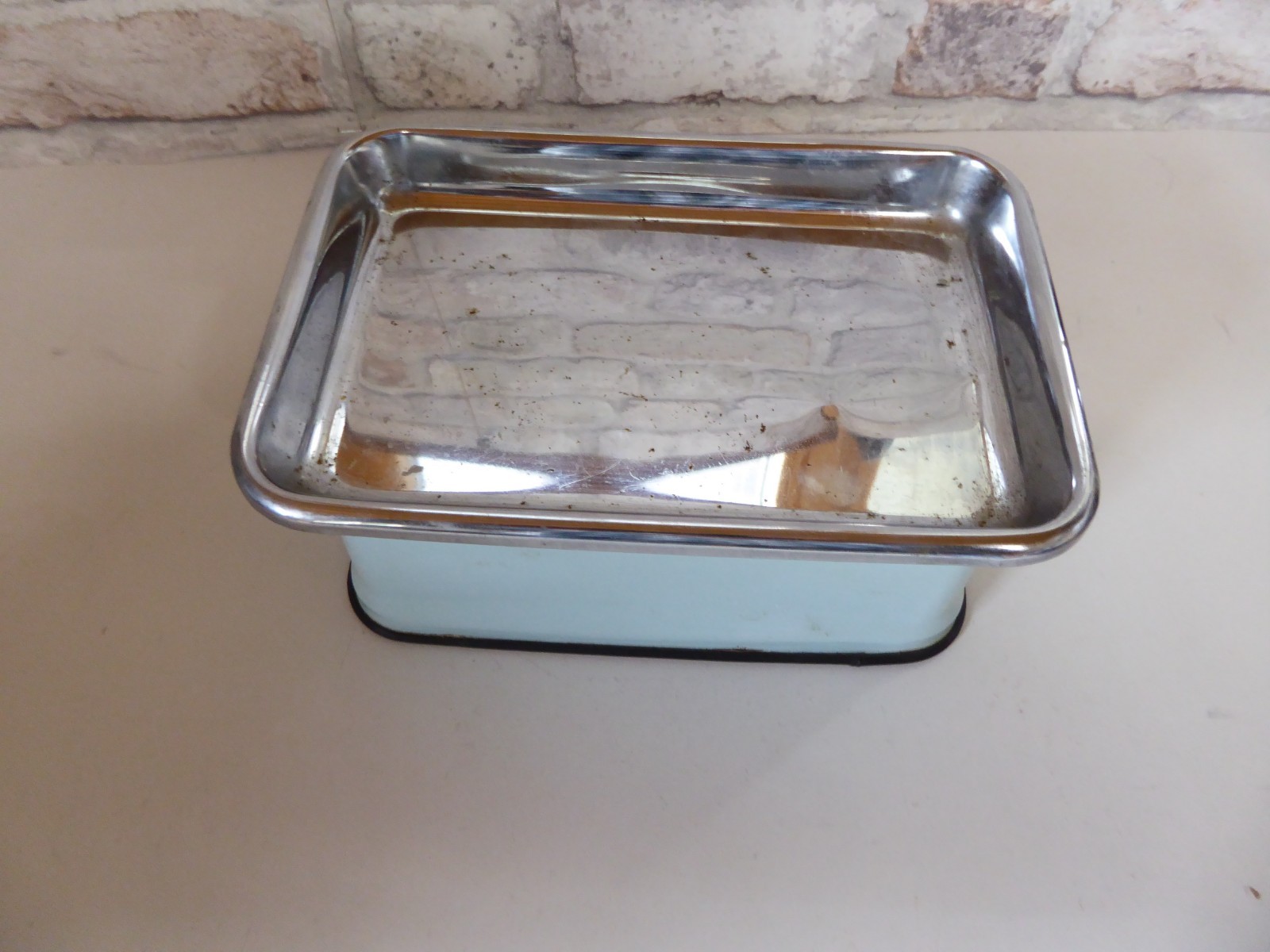 Vintage Royal Tower Pale Blue Enamel / Chrome Beam Kitchen Scales