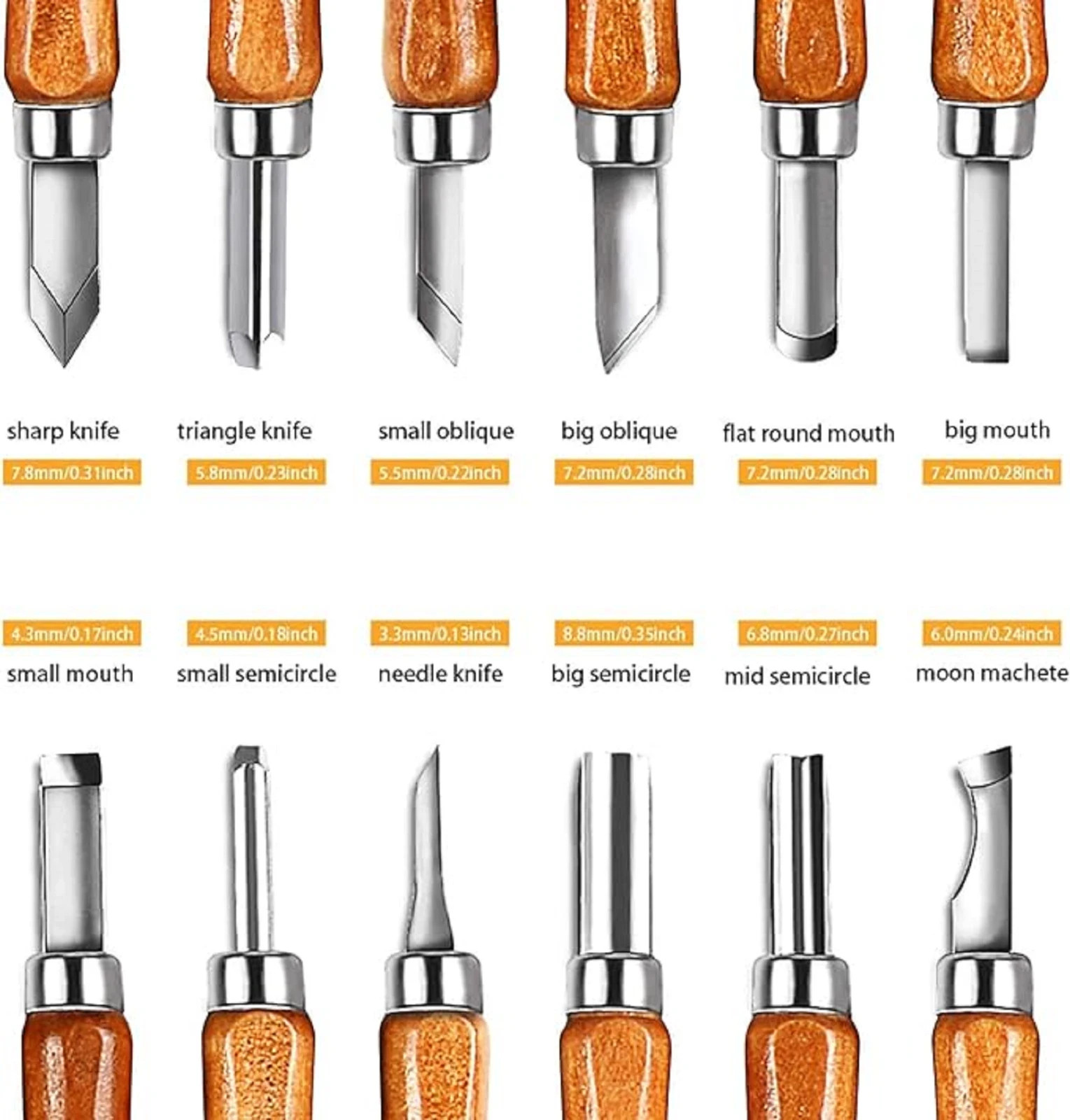 Juego de cuchillos para tallar madera – Juego de 20 herramientas de tallado