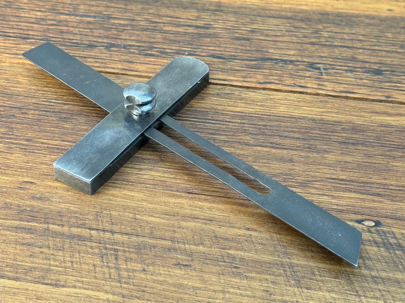 Vintage Workshop-Made 240mm Steel Engineer’s Adjustable Bevel Metalwork Tools