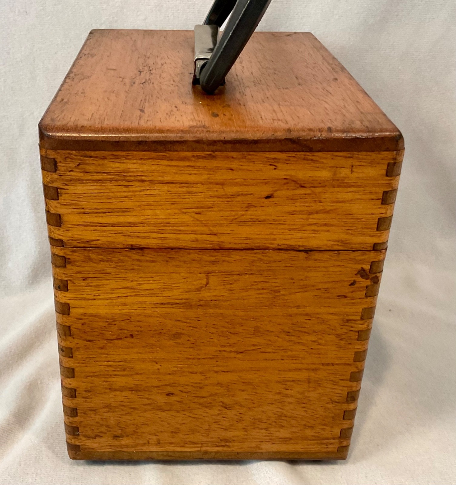 Vintage Oak Scientific Instrument Case Wood Box Tool Storage Box with Handle