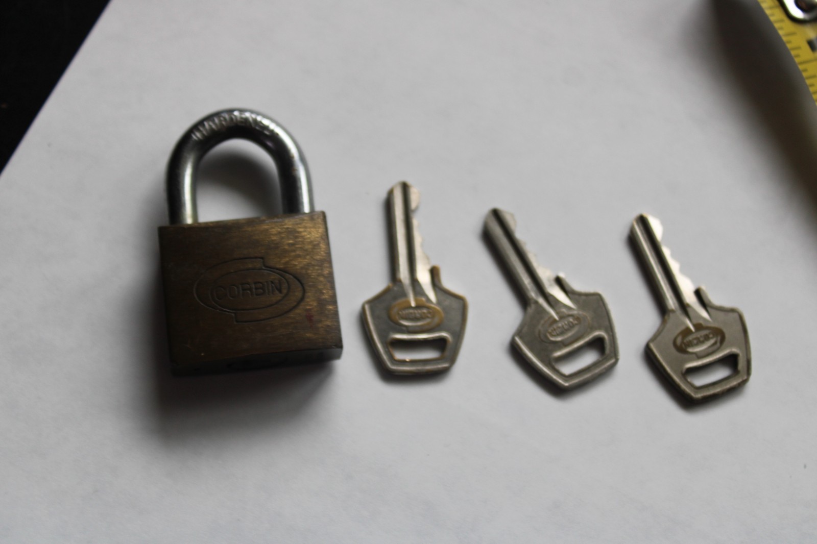 Vintage Corbin Lock – Solid Brass 3″ Padlock with Key (3 Keys)