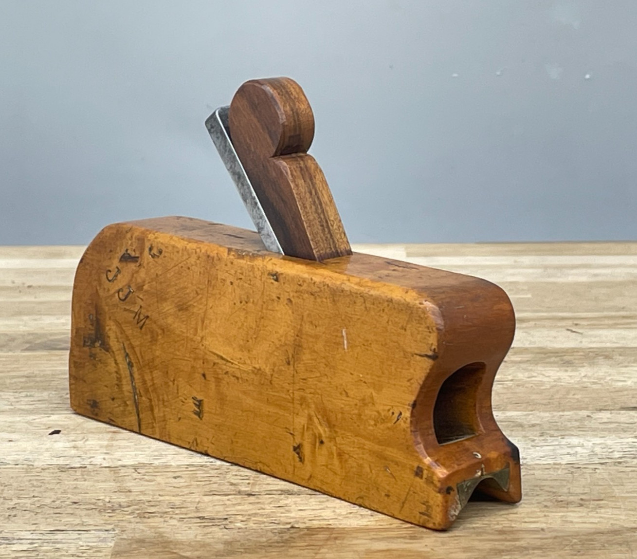Vintage Unusual Small C Whitehouse Chamfer Plane 1/2″ Iron Woodworking Old Tool