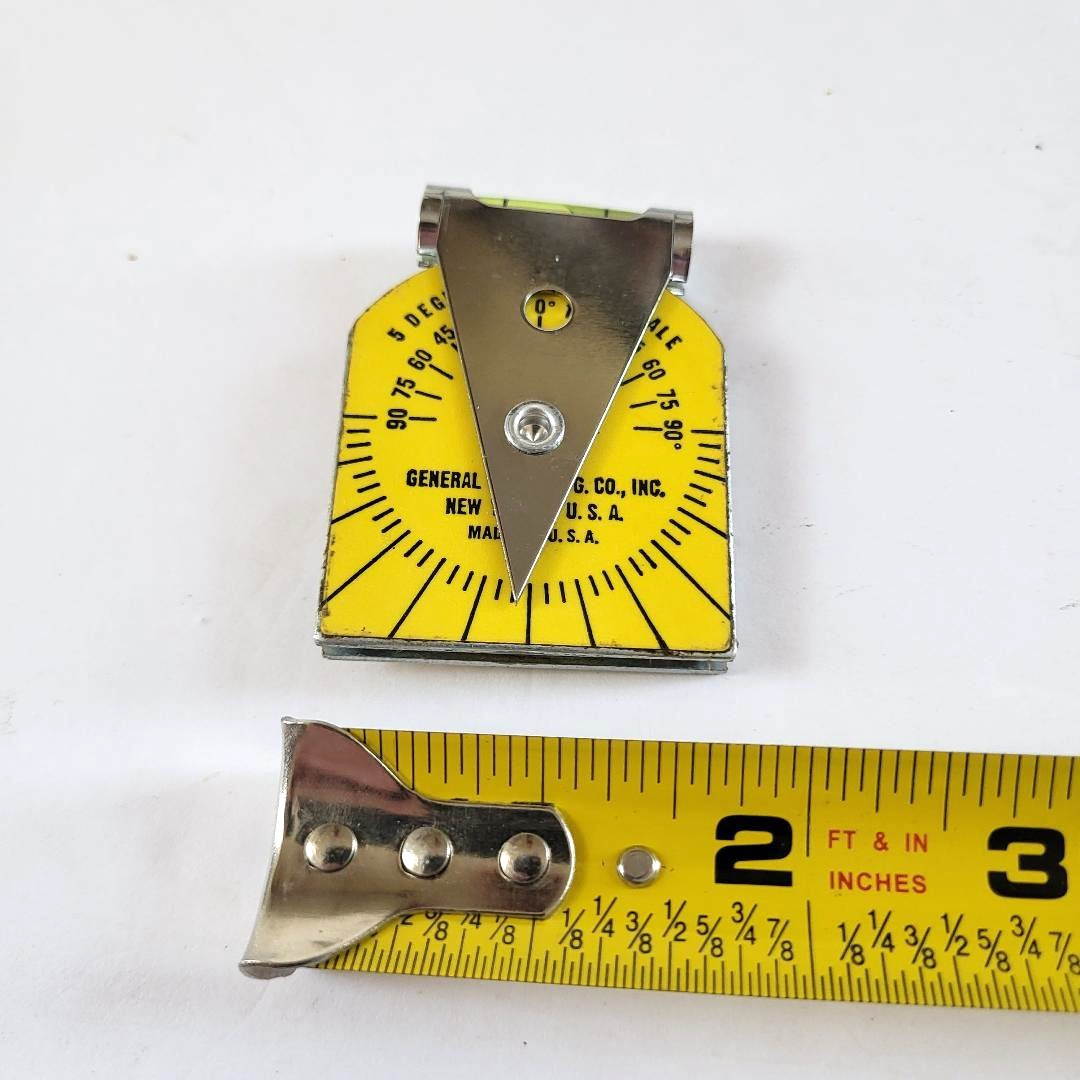 Vintage General Magnetic Level Protractor 1mm Degree Graduated Scale USA