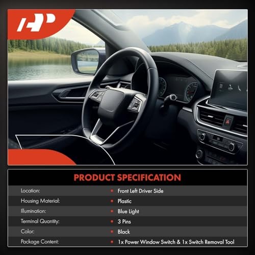 3-Pin Master Power Window Switch Compatible with Lincoln MKZ 2013-2020, MKC