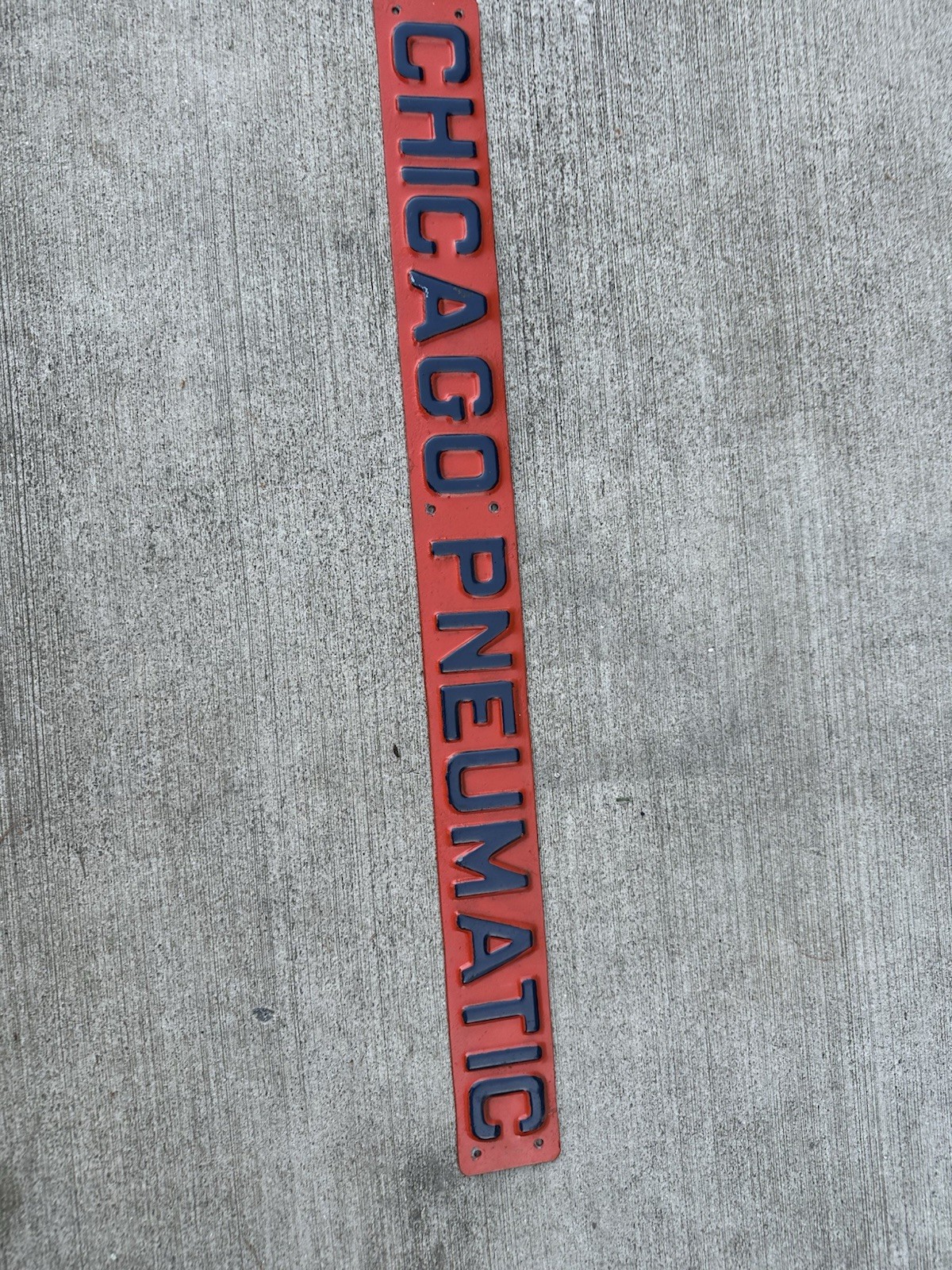 Rare Vintage Chicago Pneumatic Cast Iron Industrial Machinery Nameplate Sign 28”