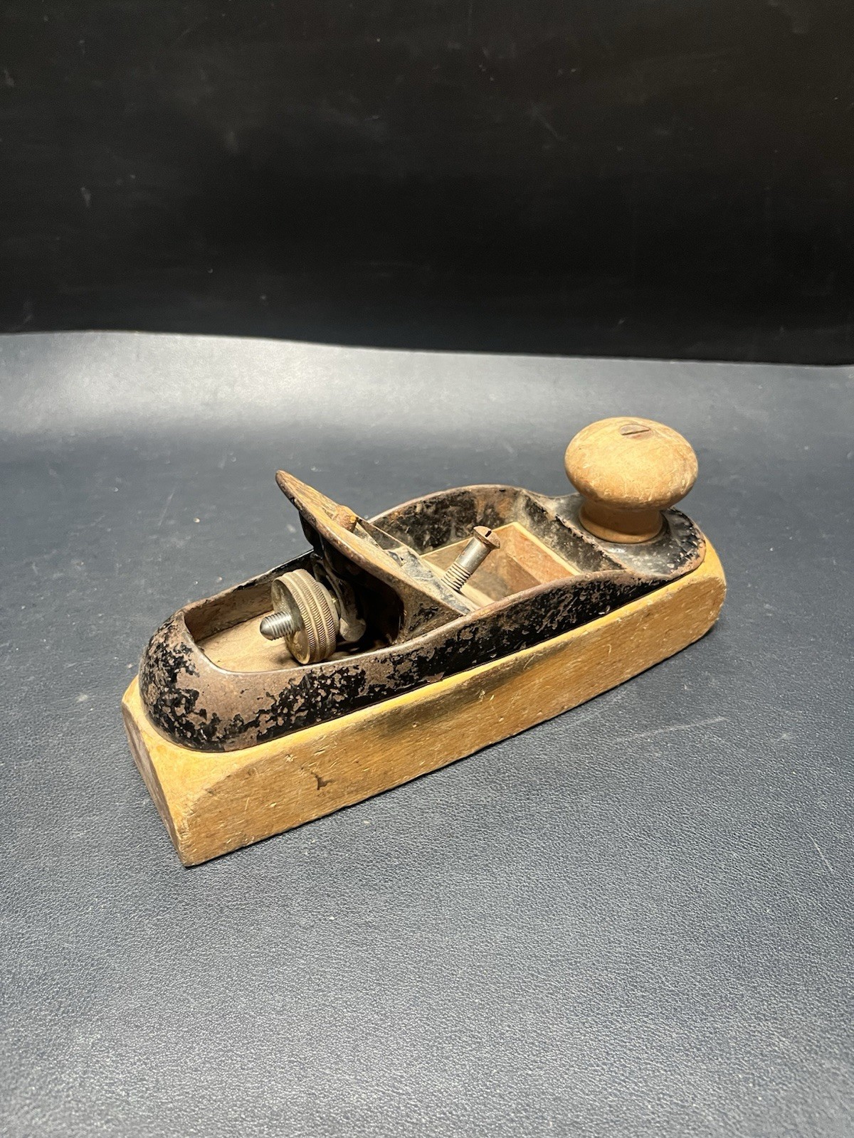 Antique Stanley Transitional Wood Bottom Plane, Patent August 6th 1867.