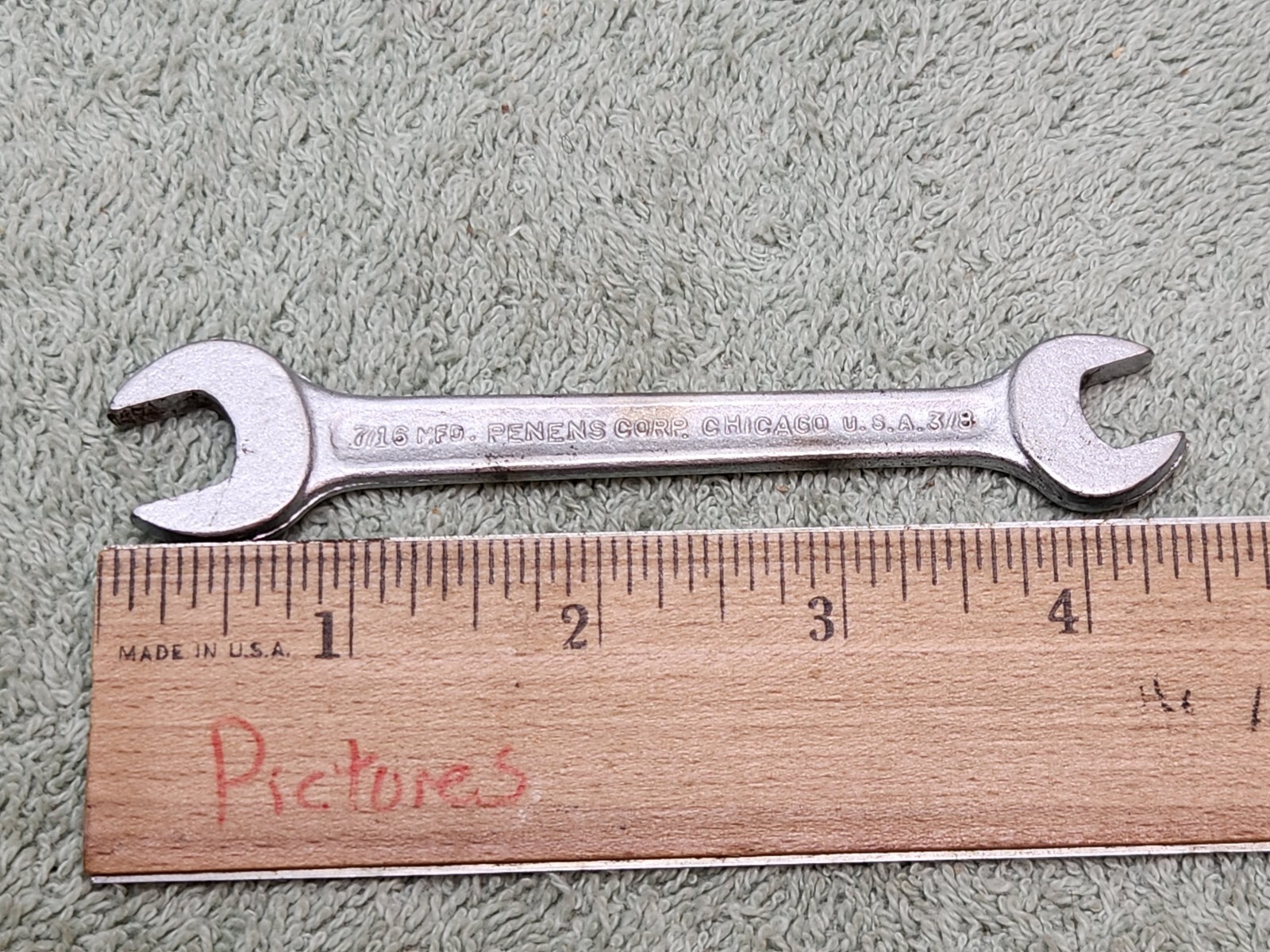 Vintage PENENS CORP. Open End Wrench 7/16″ x 3/8″ Chicago, USA