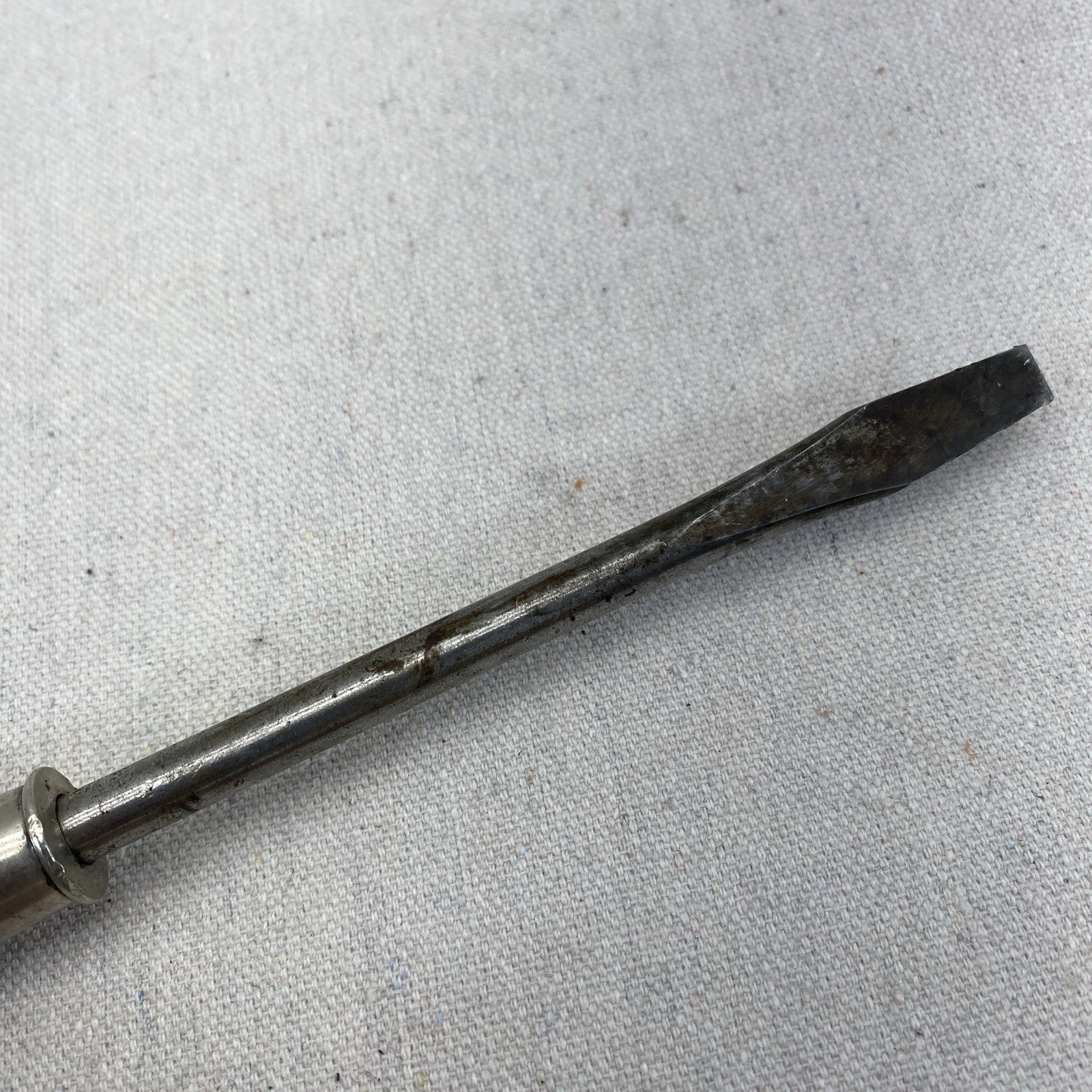 Vintage Mayhew Pressure-Grip Wood Handle Flat Head Screwdriver