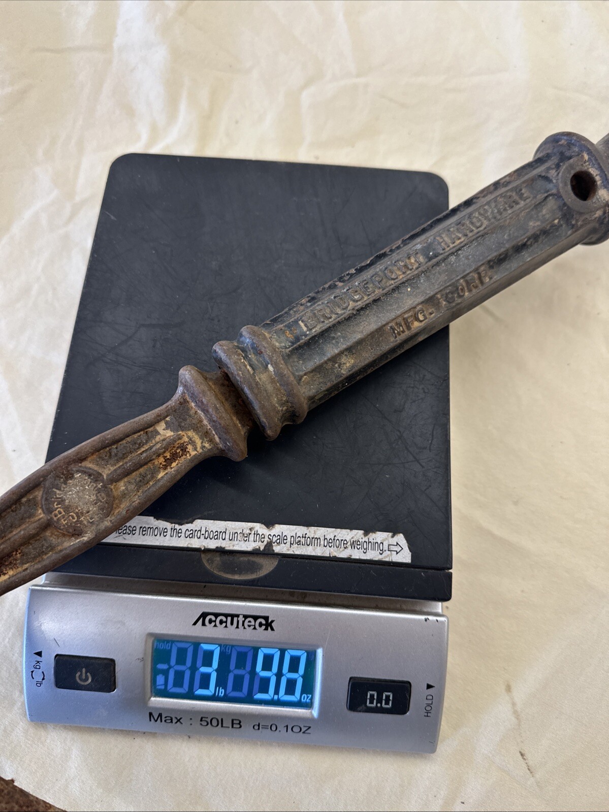 Antique Cast Iron Slide Hammer Nail Puller No. 53 ~ Bridgeport HDWE MFG