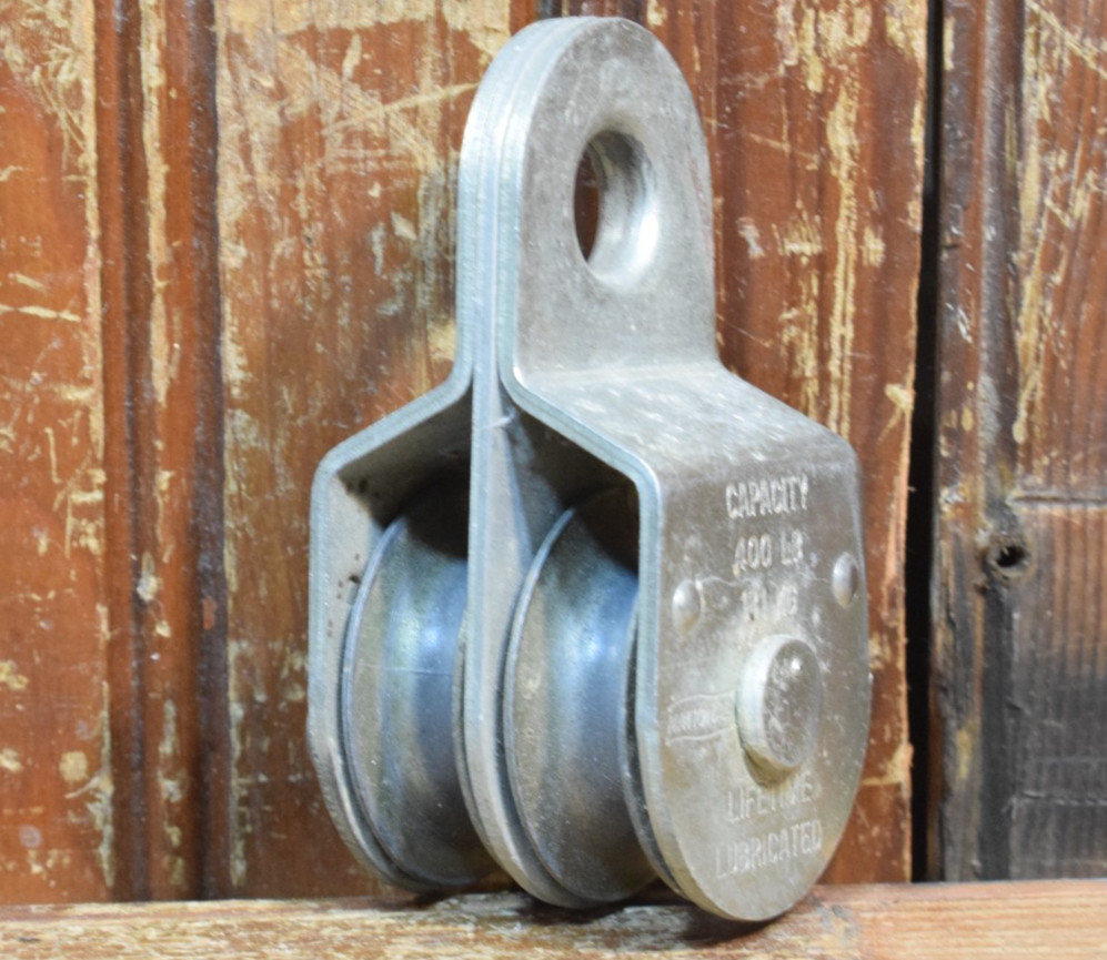 NATIONAL 400LBS DOUBLE PULLEY 1-1/2″ ALUMINUM TWIN ROPE BLOCK & TACKLE LIFT PULL