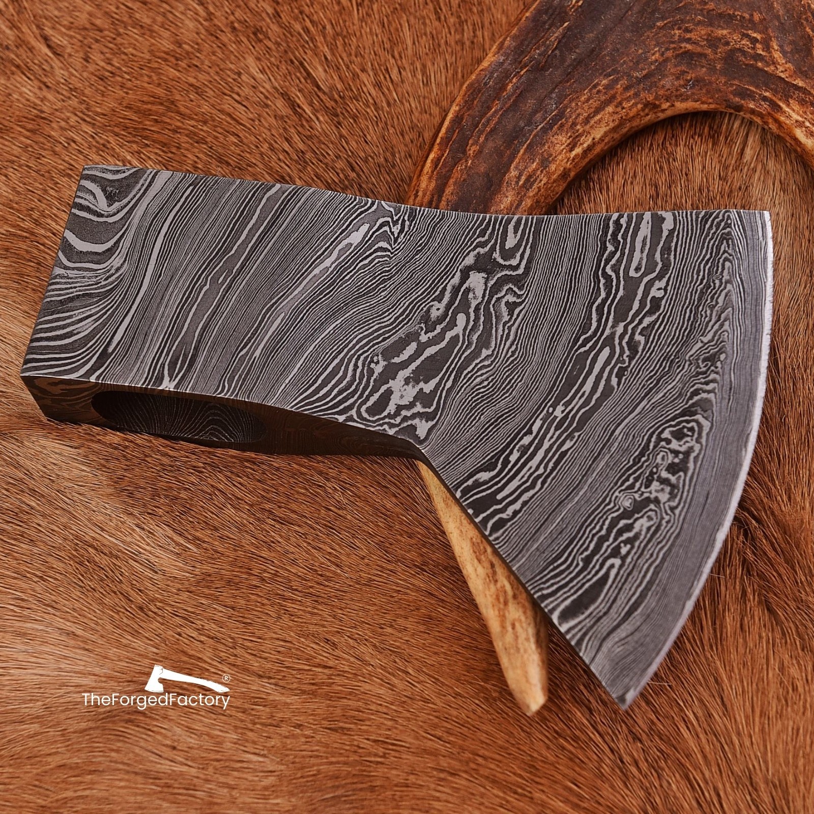 Custom Made Hand Forged Damascus Steel AXE HEAD for BUSHCRAFT and HATCHET AXE