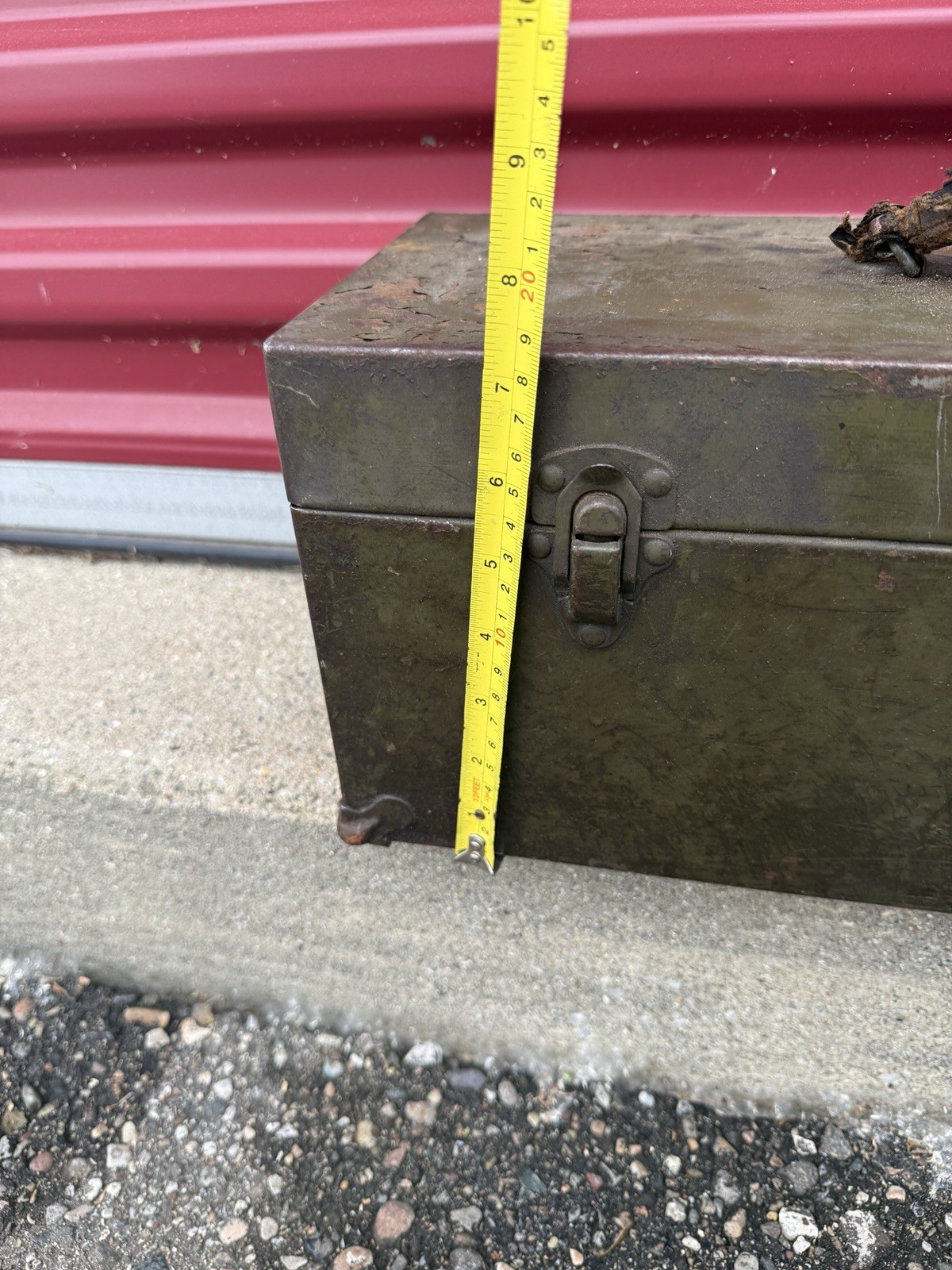 💙US WW2 Era Military Chest Steel W/Tray Button Latch Handle Parts Toolbox