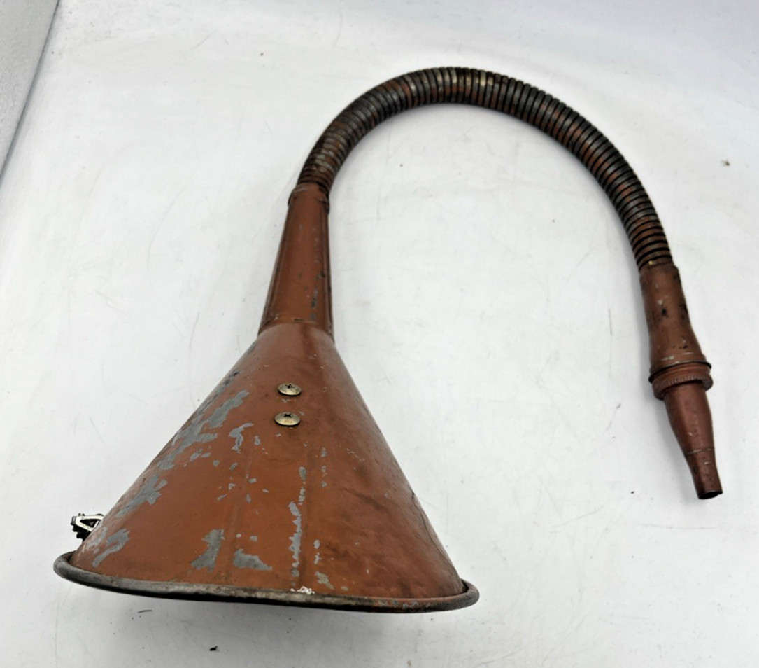Vintage Huffman Fulvue Oil Can Funnel Flexible Hose Spout 33″
