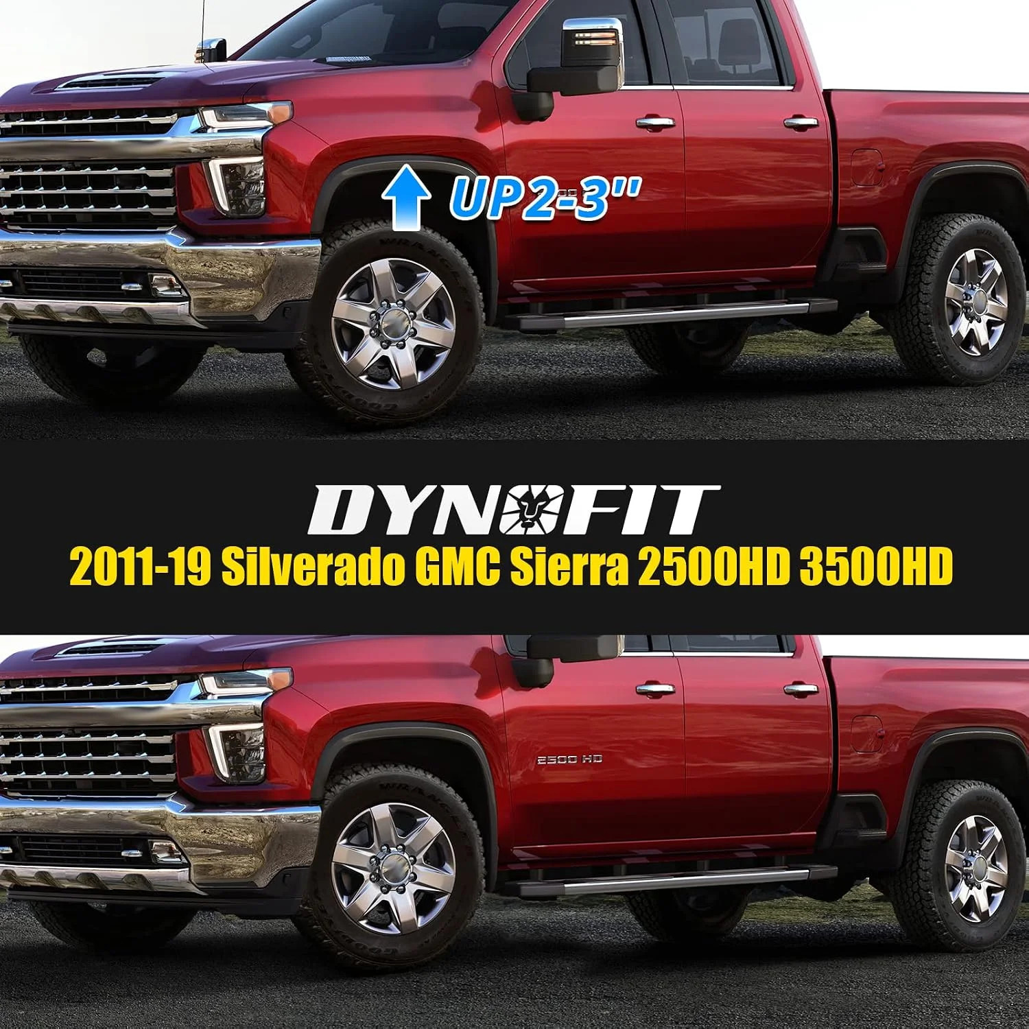 dynofit 1-3″ Torsion Keys with Shock Extenders for 2011-2019 Silverado Sierra 25