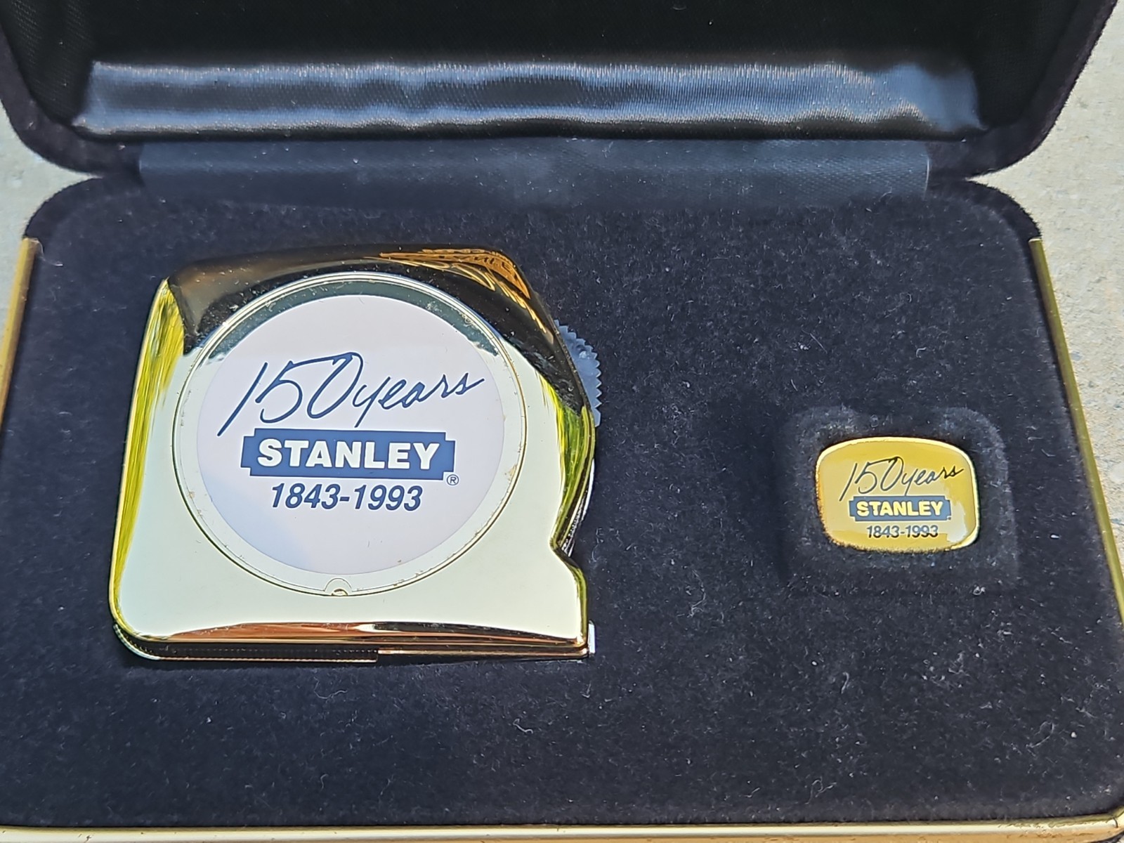 Vintage Stanley Tools 150th 1843-1993 Anniversary Gold Tape Measure pin case