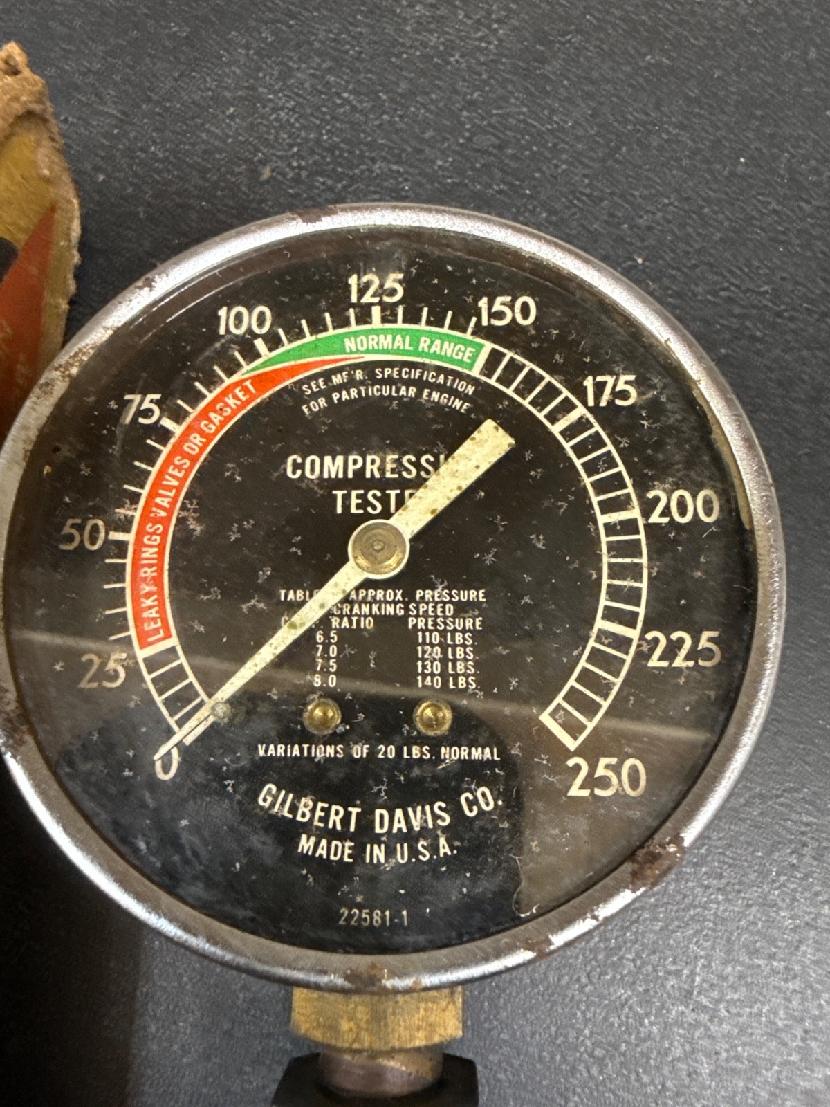 Compression Tester Model No. 35 Gilbert Davis Co Vintage Collectible