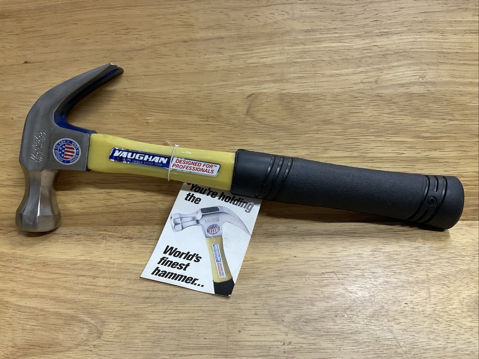 Vintage NOS Vaughan 16oz Claw Hammer Made in USA Fiberglass Handle FS16
