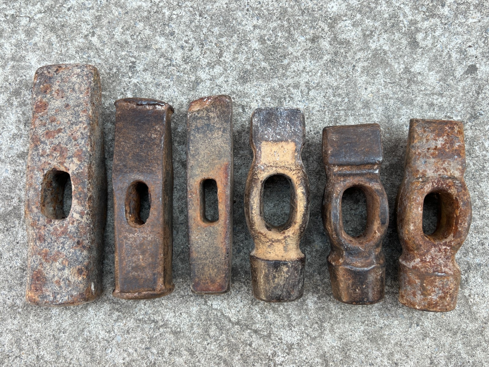 Soviet Vintage Metal Hammers Set 6 pcs / Old Industrial Hand Tool, Made in USSR.
