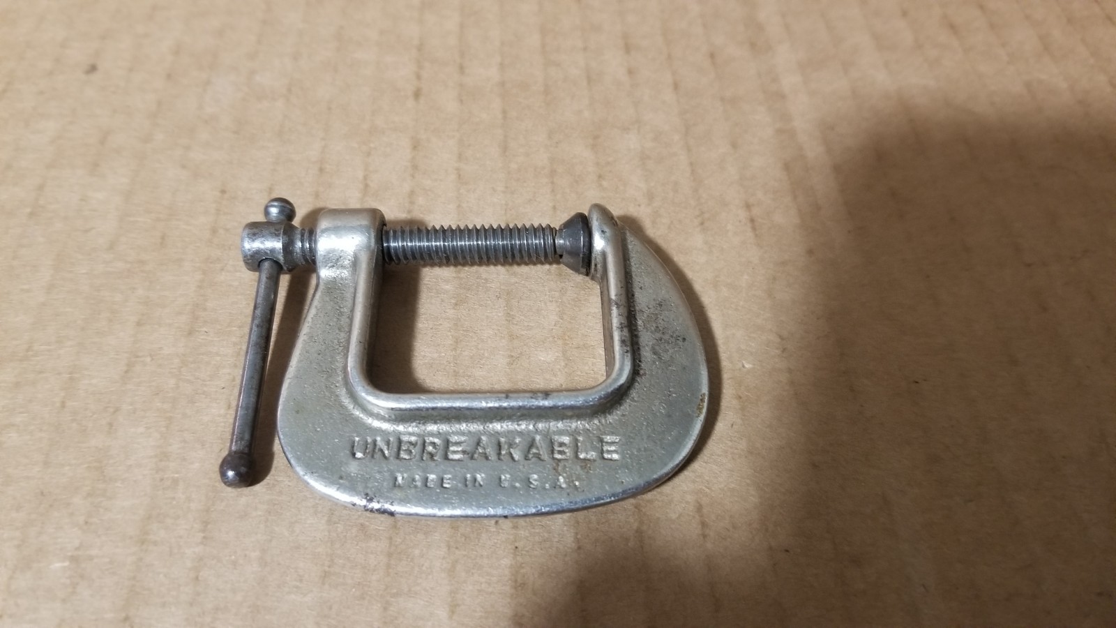 Vintage Small Unbreakable Malleable Iron C Clamp Made in USA VGC