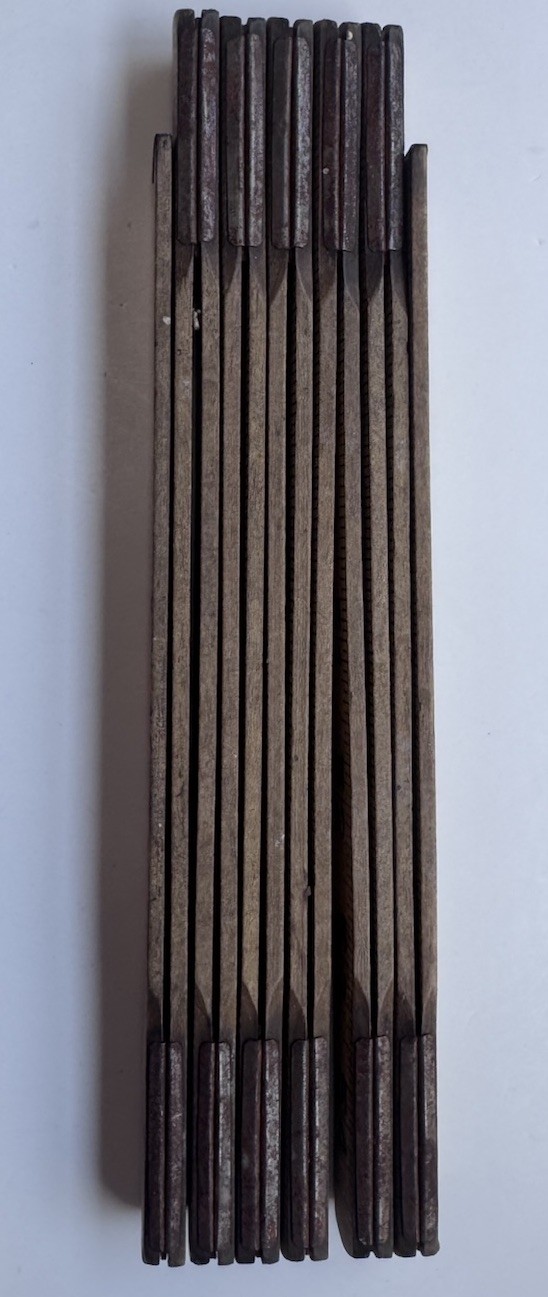Vintage Durall Golden Rule 72 Inch Folding Wood Carpenters Ruler Made in USA