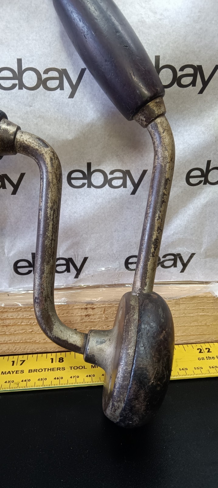 John S Fray Company No.3-7sp Hand Drill Bit Brace exide battery Vintage