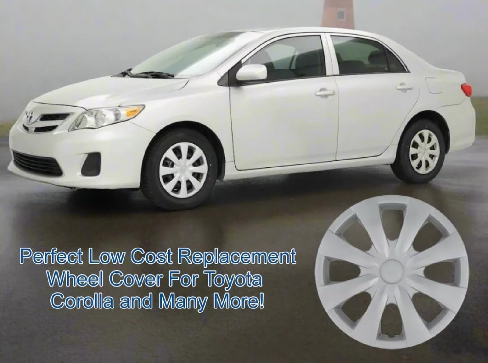 Wheel Covers Hubcaps Fits 2009-2013 Toyota Corolla; 15 Inch; 8 Spoke; Silver …