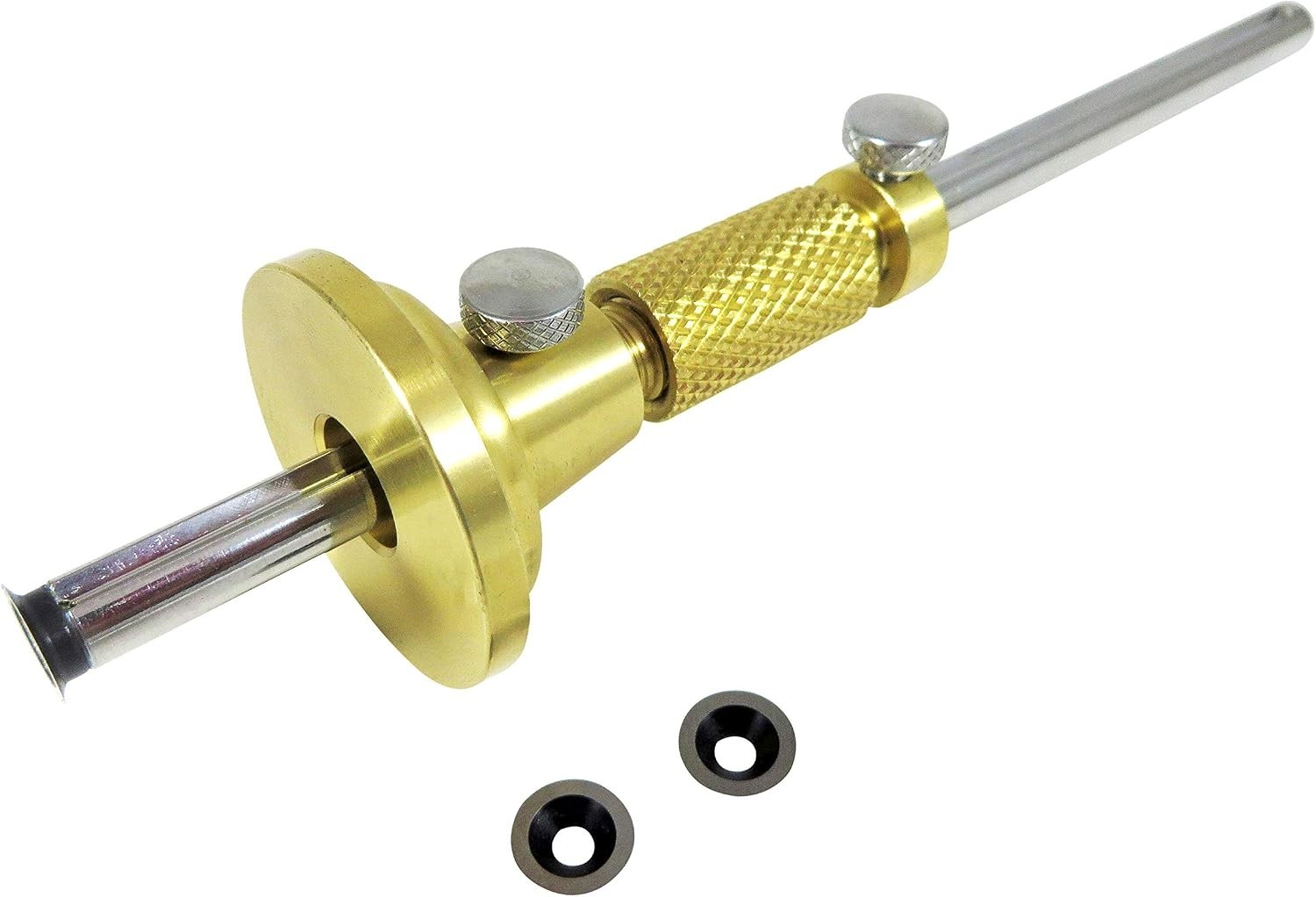 Brass Marking Cutting Gauge for Wood with Hardened Steel Beam and Extra Cutters