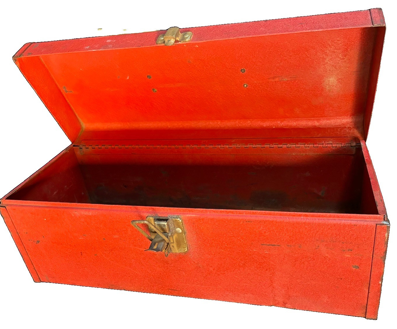 Vintage Kennedy Kits KK-19 Red Metal Tool Box Made in USA Van Wert Ohio 19″