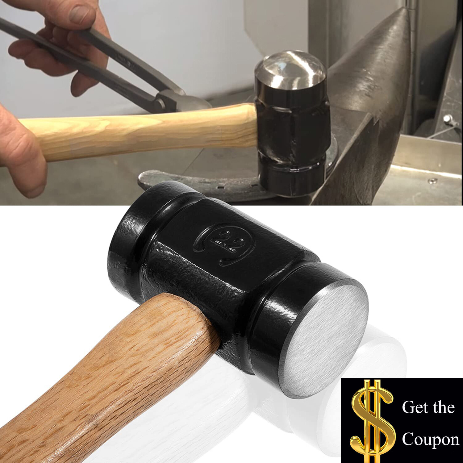 36OZ Rounding Hammer 61B For Handmade Farrier Forge Blacksmith Forging Hammer