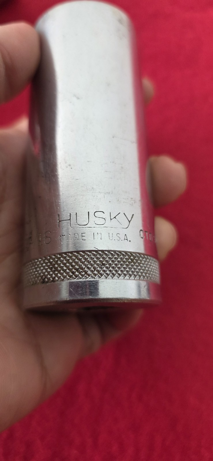 2 VTG USA made HUSKY 1/2″ Dr, 12pt, Deep Well Sockets, 1″ CTD32 & 1~1/16″ CTD34