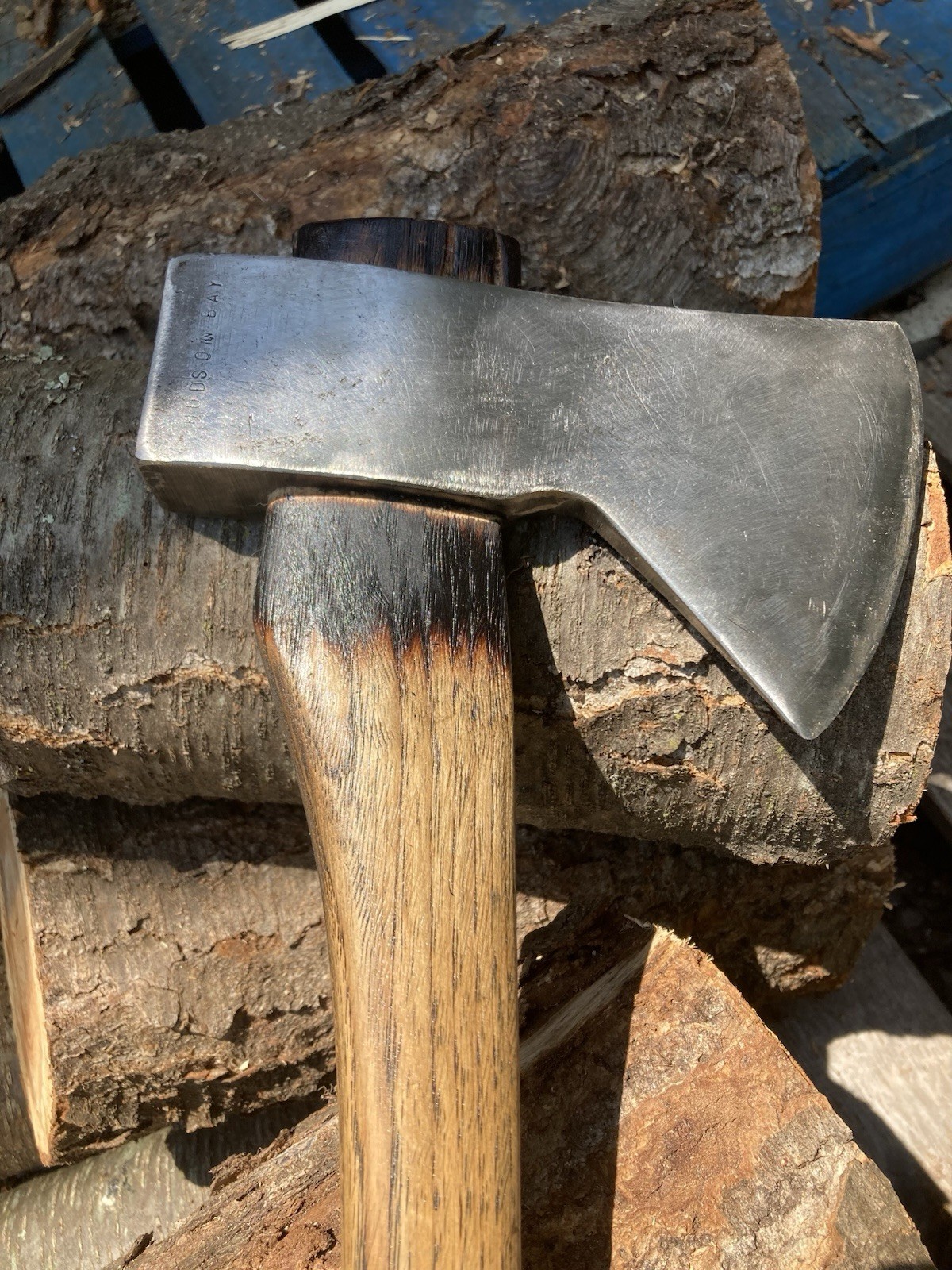Wood slasher,ribbed that identifies as a norlund hudson bay . Fake norlund stamp