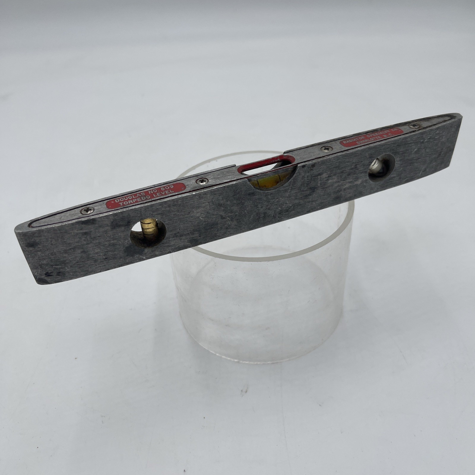 1950’s DOUGLAS No. 509 Solid Aluminum Torpedo Level Radiator Specialty Co Brand