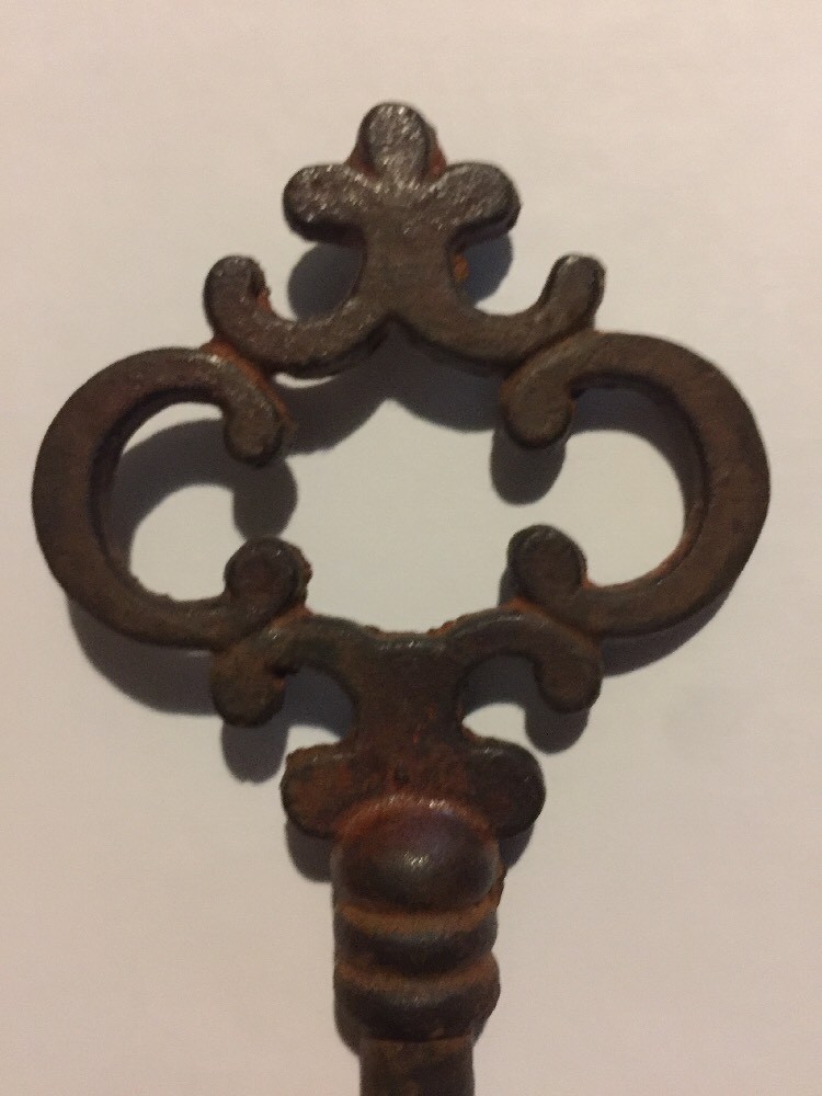 Victorian Master Door Cast Iron Skeleton Key HUGE Cathedral Patina Collector WOW