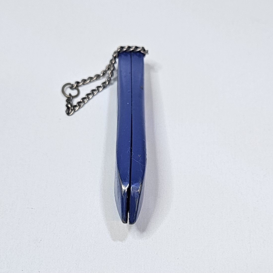 Vtg Great Neck Box Cutter Keychain Knife Made In USA Blue Metal