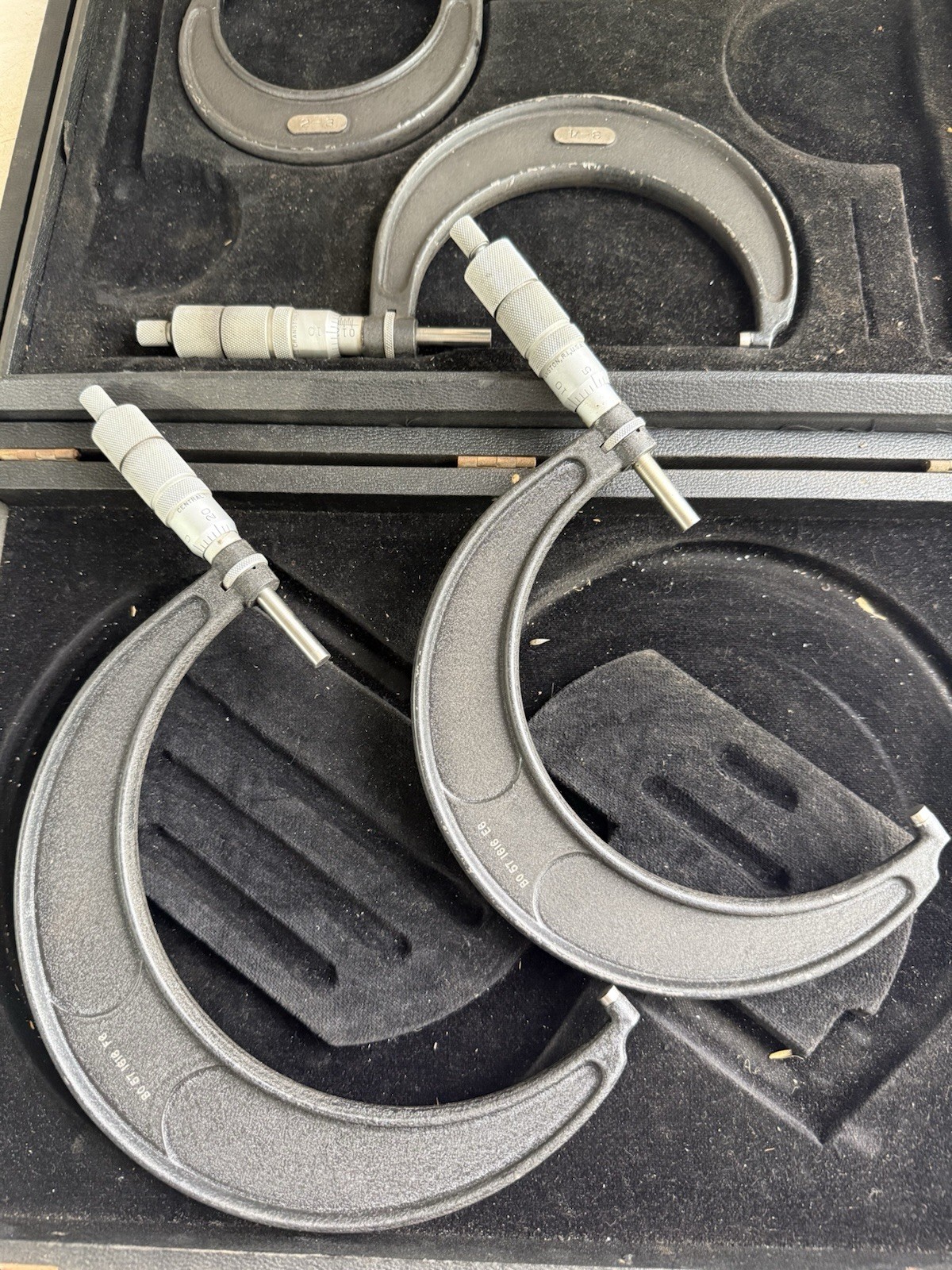 4 Central Tool Company Micrometers 2-3 , 3-4 , 4-5 , 5-6 / USED