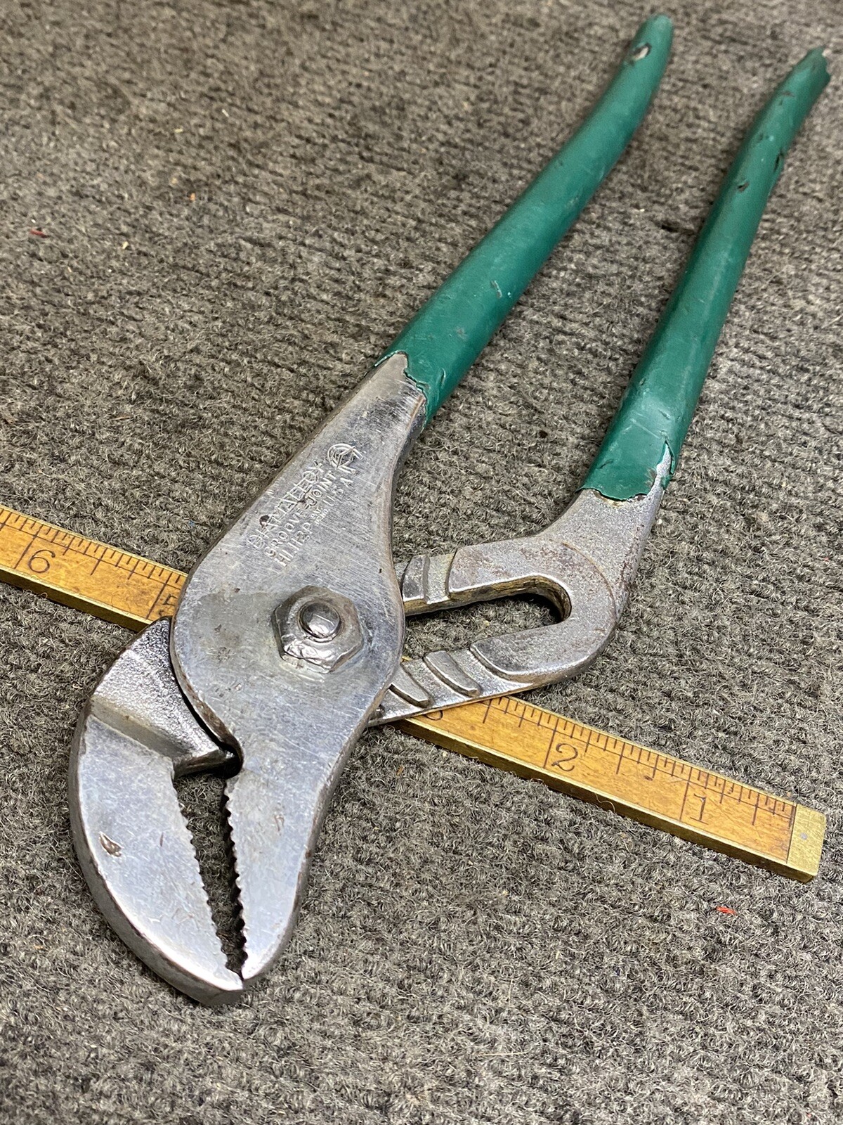 Vintage Diamond HL112P Groove-Joint Pliers Green Grips DIAMALLOY USA Tool Used