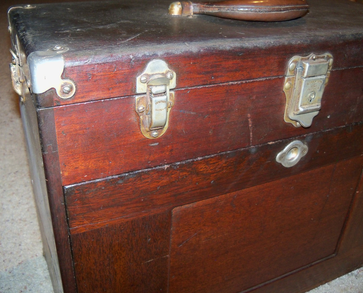Vintage 11 Drawer Wood Gerstner Machinist Tool Chest Box Model 042, 42, Mahogany