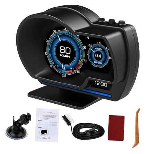 OBD2 Speedometer for Car with OBD2 GPS Dual System, Water TEM, Volt, Mileage,