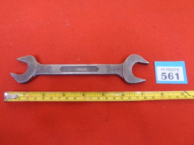 DROPSTAMCO 7/16″ x 1/2″ BSF and 3/8″ x 7/16″ BSW British Made Spanner Lot #561