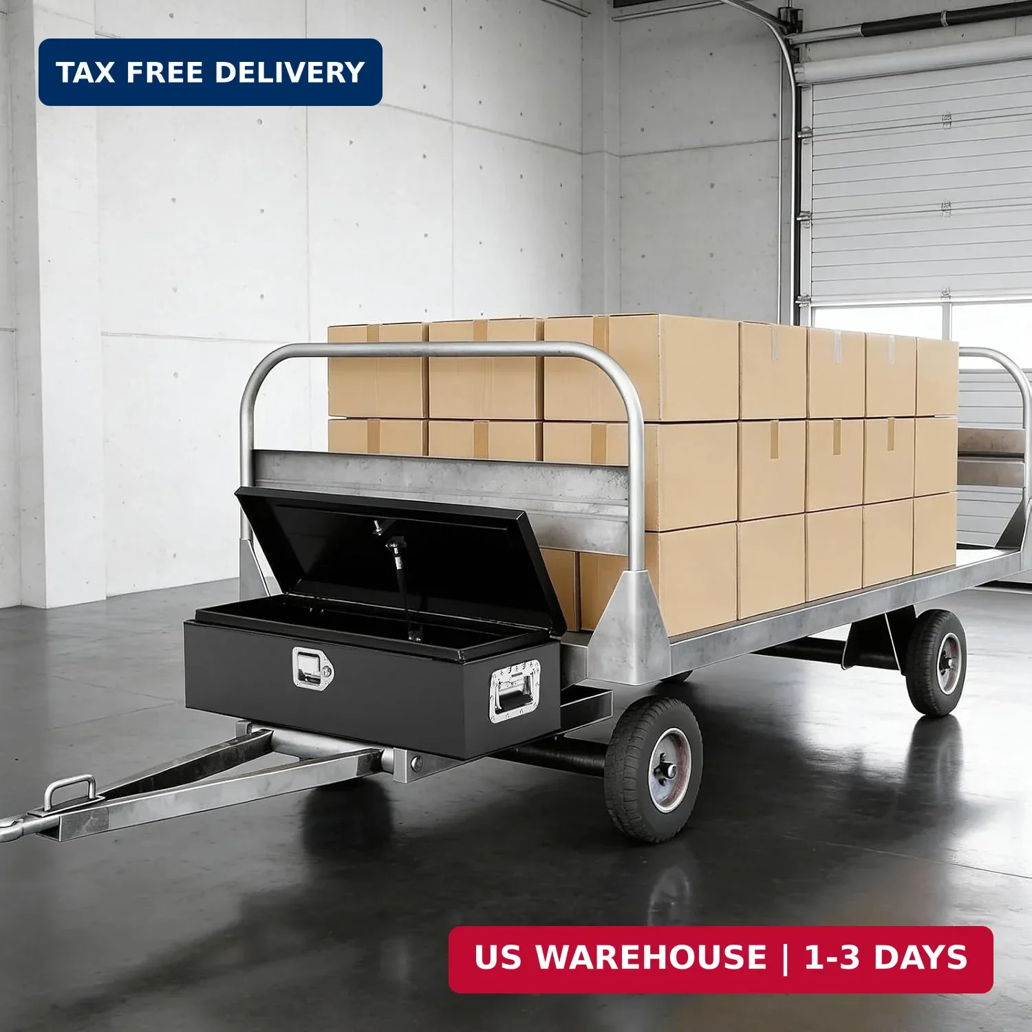 Heavy Duty Steel Metal Tool Box 39″ for Truck Bed, Locking Plate Crossbed Storag