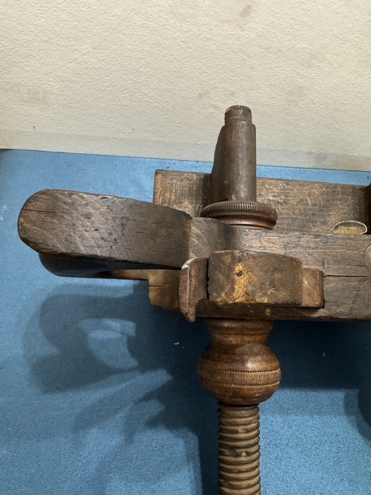 Awesome!! Ohio Tool Co. Antique Original Wooden Plow Plane w/ Iron Blade Ca 1870