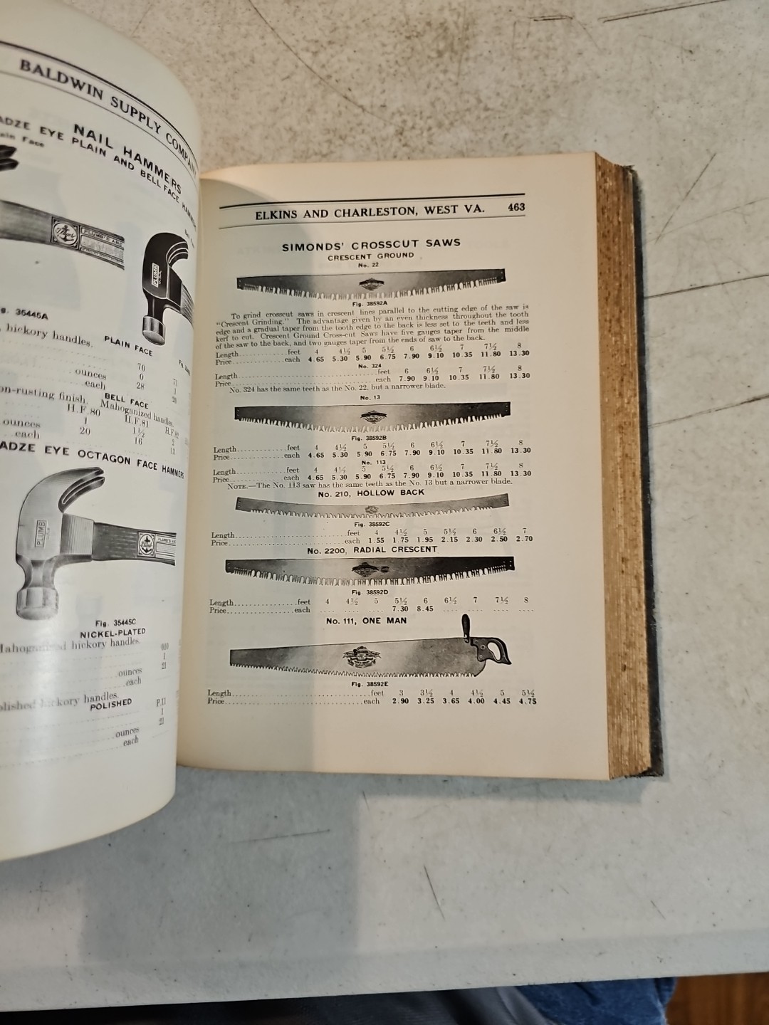 Antique 1922 Baldwin Supply Company Catalogue B. Hardware, Tools Car Accessories