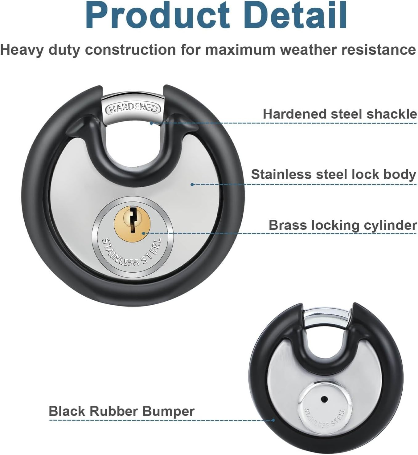 Heavy Duty Discus Padlock Set – 4 Pack with 8 Same Keys for Ultimate Security