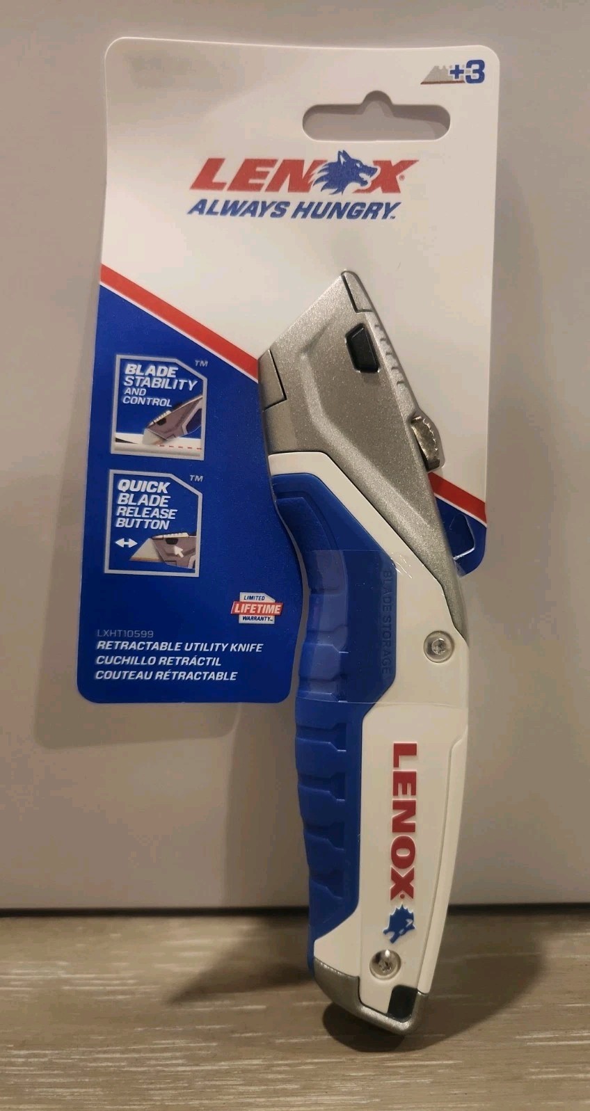 Lenox Retractable Utility Knife 3 Blades