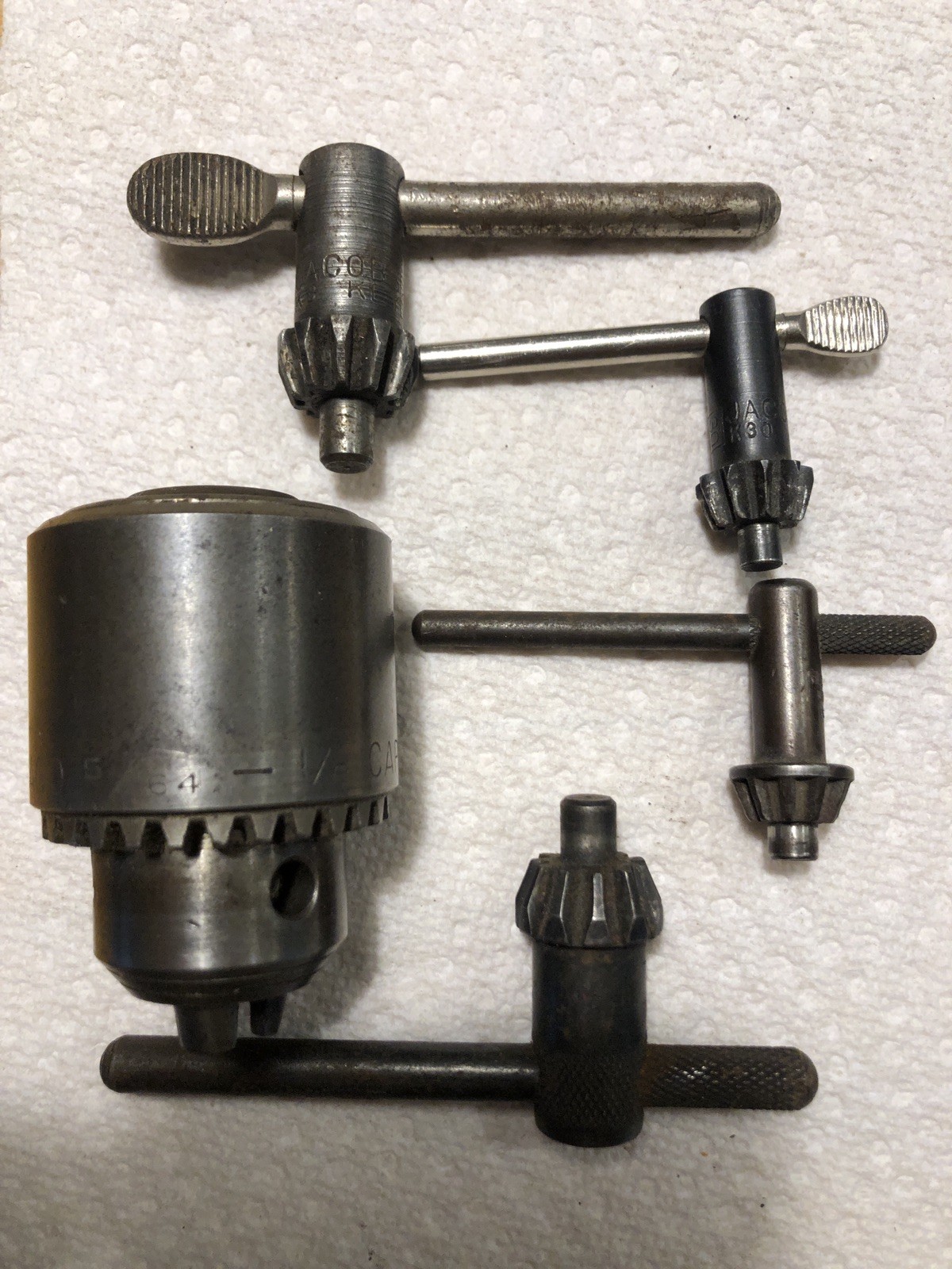 USED Supreme H5B Chicago 5/64-1/2″ CAP Taper Mount 1/2-20 Thread Jacobs Keys LOT