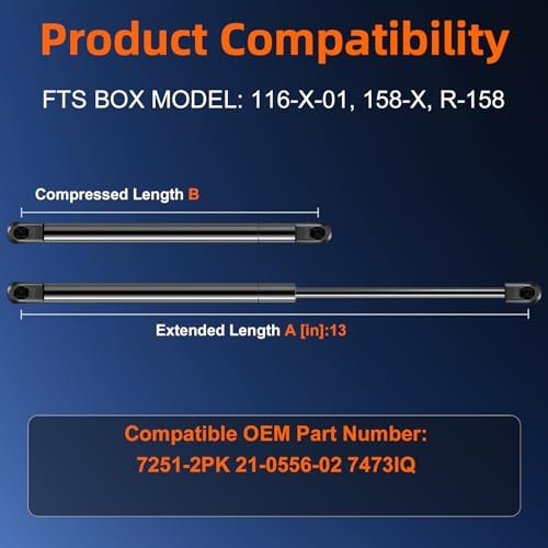 Qty (2) 7251-2PK Weatherguard Tool Box Parts Accessories, 13IN 13in 100lb/445N