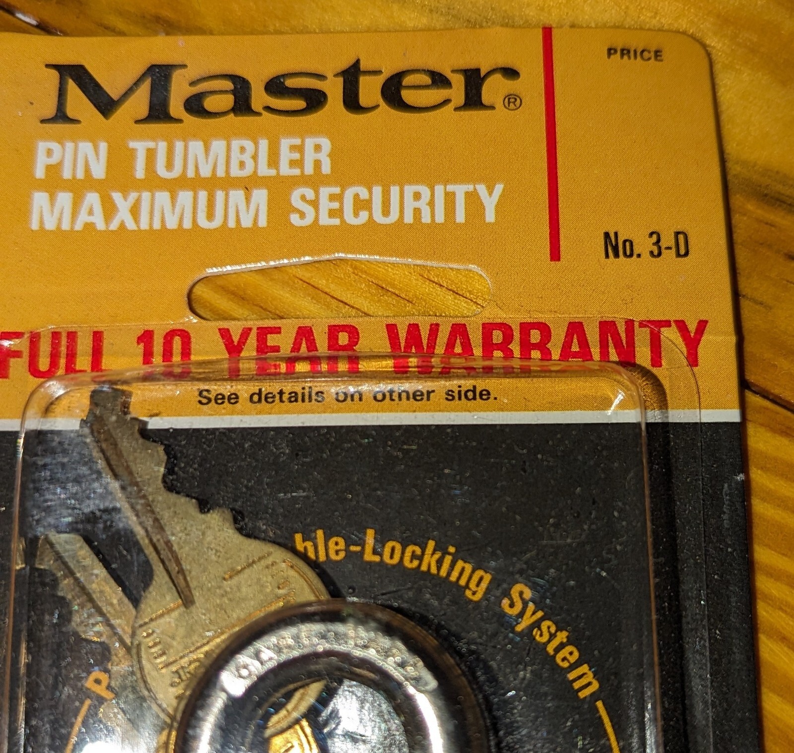 Vintage NOS Master Lock Padlock NO. 3-D Pin Tumbler Made In The USA