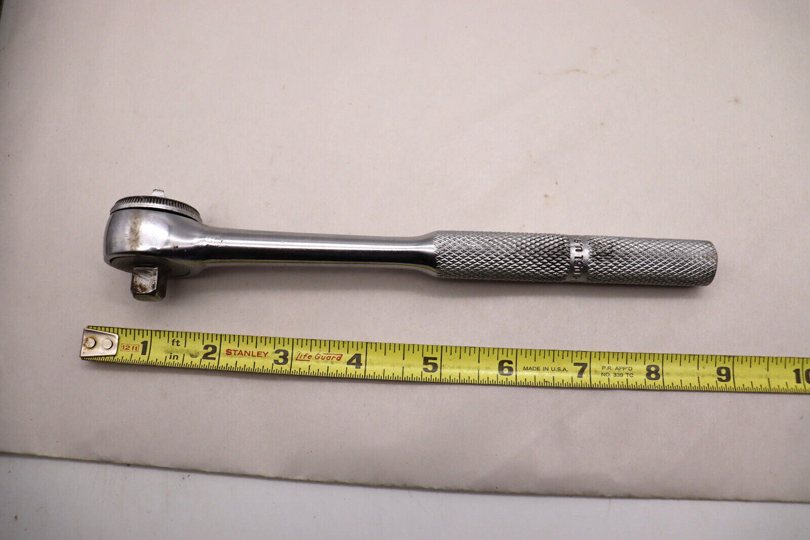 Vintage Walden 3/8″ Drive 8″ Long Thumb Wheel Ratchet Wrench 4051 USA Mechanic
